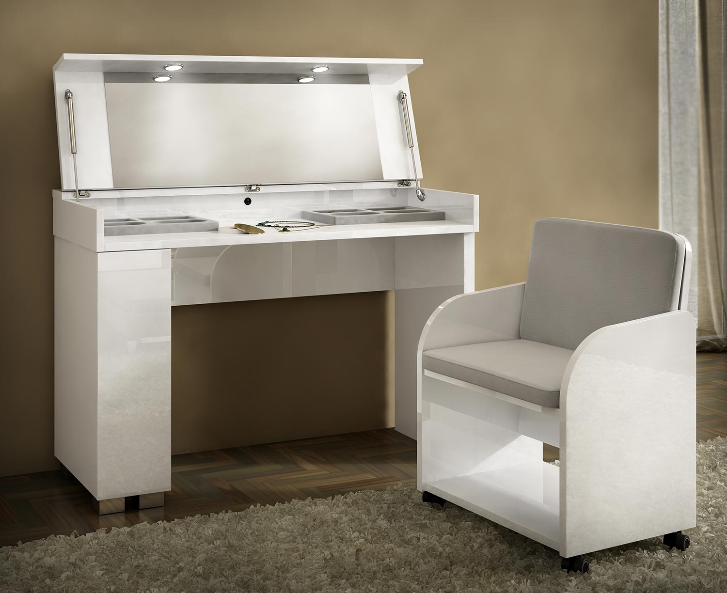 CAPRICE WHITE MAKEUP TABLE